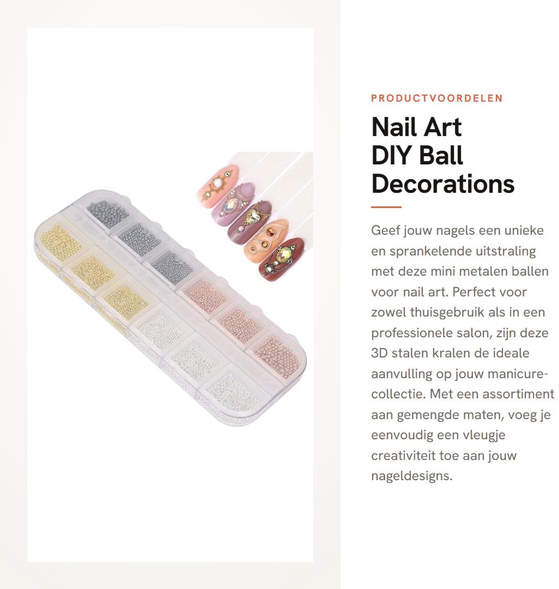 Dailygoods- Metalen Ballen Mini - 3D Stalen Kralen - Decoraties - Kralen - Manicure Benodigdheden - Gemengde Maten - Nail Art Kralen