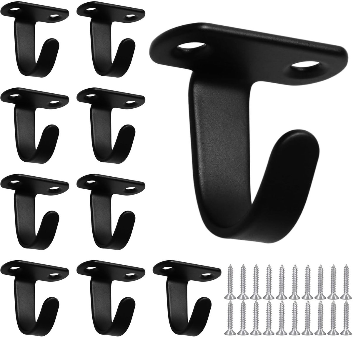 Dailygoods- Plafondhaken 10 Stuks - Wandgemonteerde Haken - Sleutelhaken - Handdoekhaken - Haken voor Badkamer/Keuken - Hoogwaardig Mat - Haak