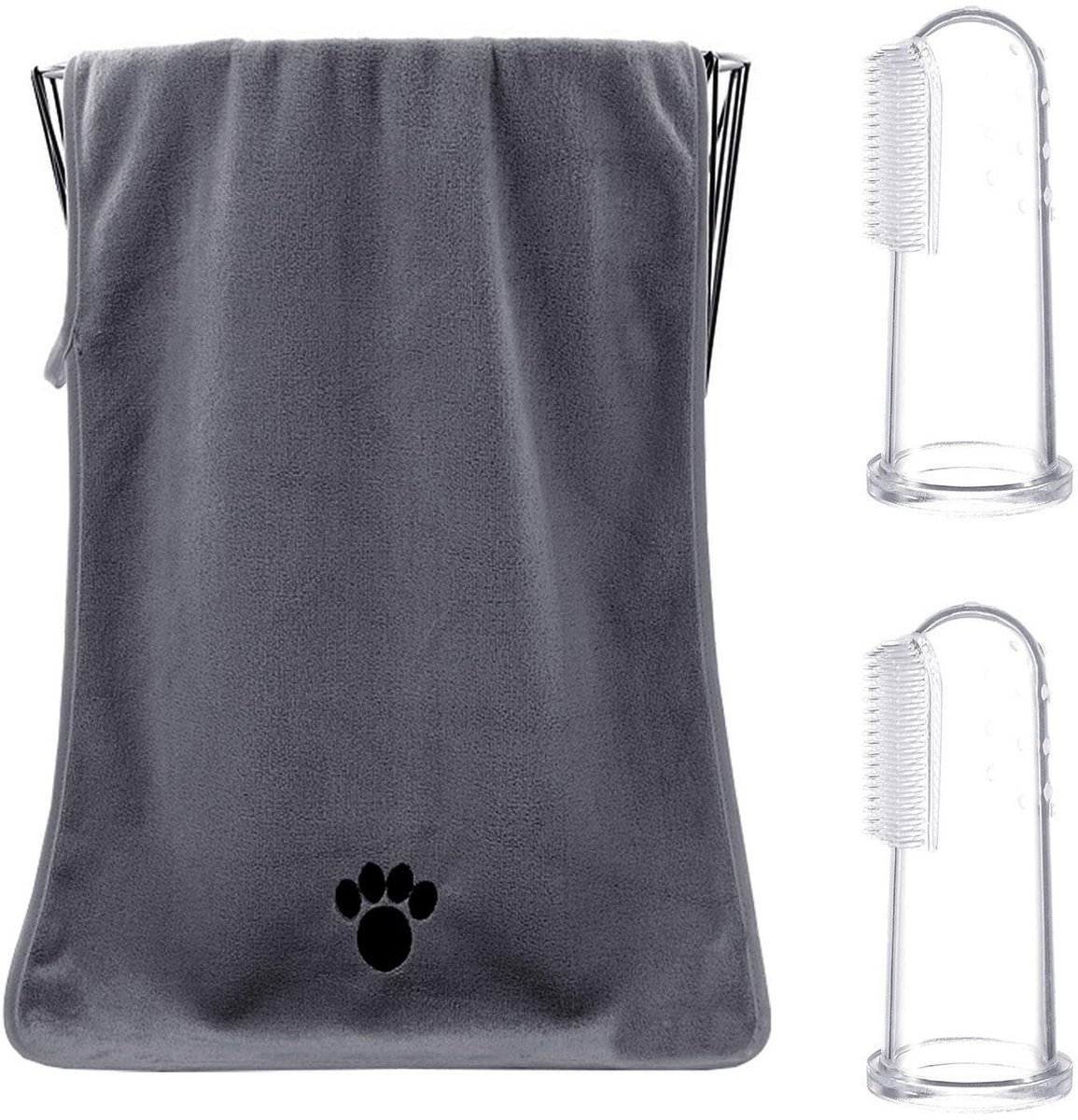 Dailygoods- Hondenhanddoek Microvezel - Absorberend - Hondenhanddoek voor Drogen - Tandenborstel/Siliconen - 50 x 100 cm - Veilig en Zacht - Huisdierhanddoek
