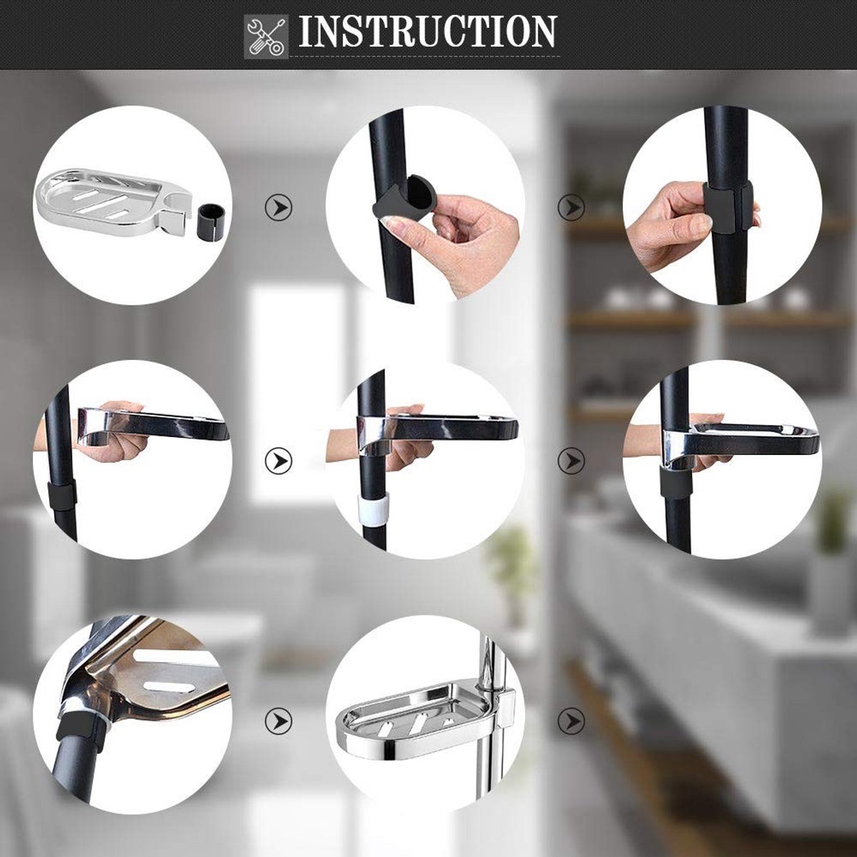 Dailygoods- Zeepbakje Roestvrij Staal - Verstelbare Douche Rail - Multifunctioneel Gebruik - Waterdicht - Duurzaam - Houdt Zeep Droog - Zeepdispenser