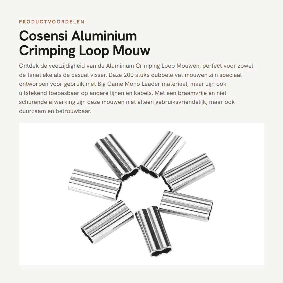 Dailygoods- Vissen Mouwen 200 stks - Dubbele Vat Mouwen - Koper Buis Connector - Corrosiebestendig - Hoogwaardig Materiaal - Braamvrij Afwerking - Hengelmouwen