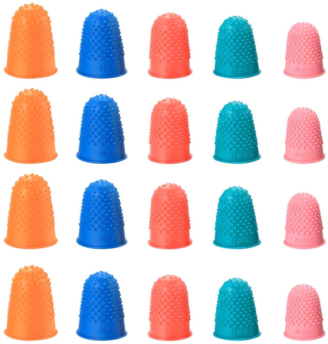 Dailygoods- Vingerkussen 20 Stuks - Rubber Vingerbescherming - Antislip Duimbescherming - Slijtvast en Duurzaam - Geschikt voor Lijmen en Naaien - Vingertopbescherming