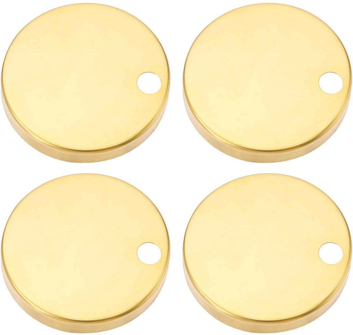 Dailygoods- Toiletbril Scharnier 60mm - 304 Roestvrij Staal - Set van 4 - Decoratieve Covers - Eenvoudige Installatie - Glanzend Design