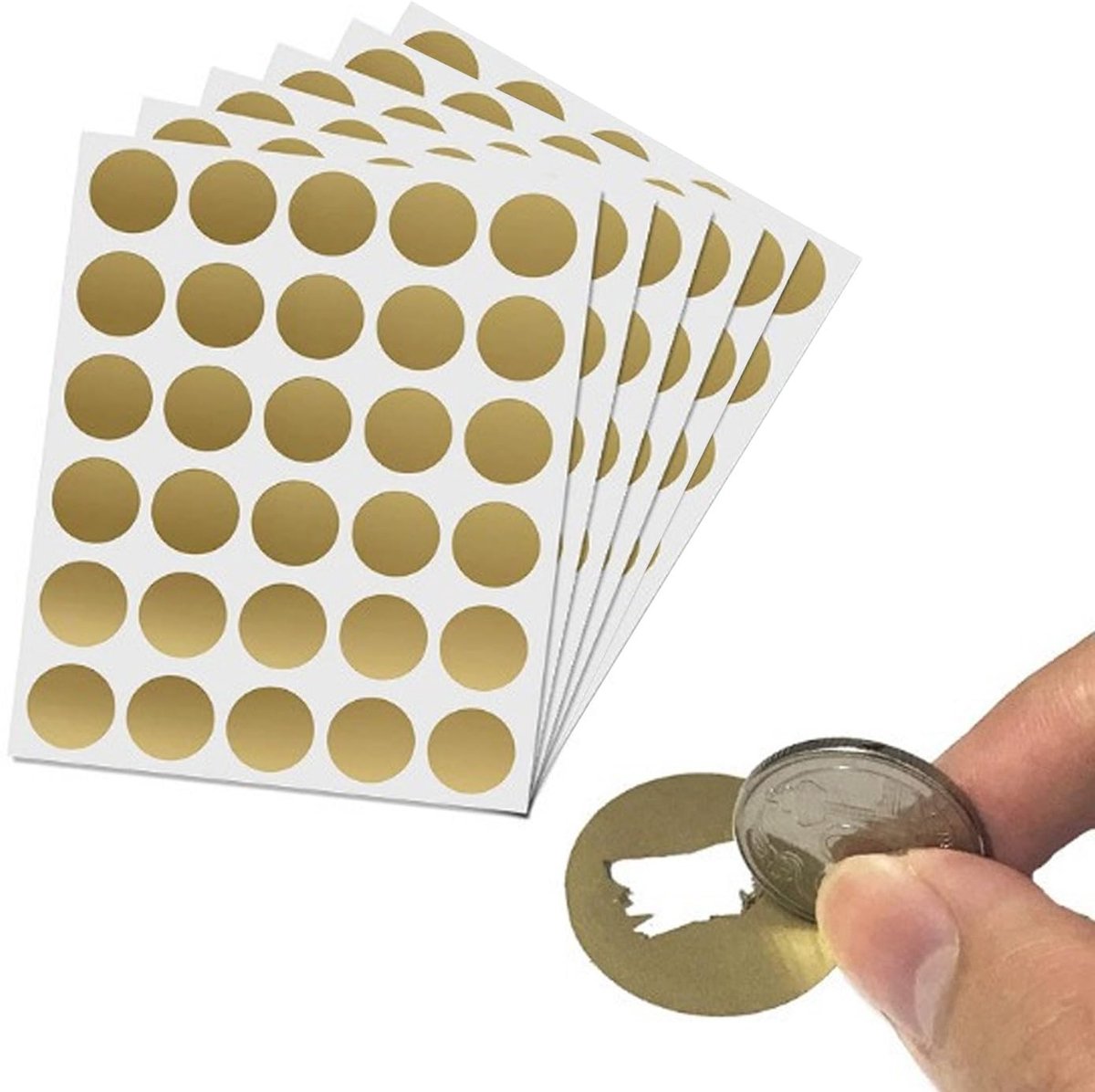 Dailygoods- Krasstickers 180 Stuks - Ronde Zelfklevende Krasstickers - Kraslabels - Kraskaarten - Voor Wenskaarten - Sterke Dekkingssterkte