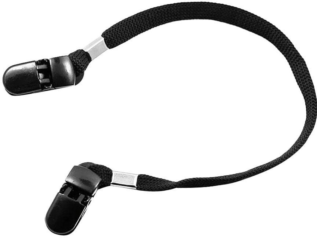 Dailygoods- Hoedclip Winddicht - Lanyard - Polyestervezel/ABS Kunststof - 2 Bevestigde Clips - Snoerlengte 29-31 cm - Diameter 9 mm