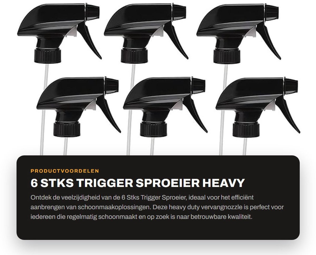 Dailygoods- Sproeier Verstelbaar - 6 Stuks Vervangnozzle - Heavy Duty - Mist/Stream Spray - Geschikt voor 8/16 oz Flessen - Premium Kwaliteit - Spuitkop