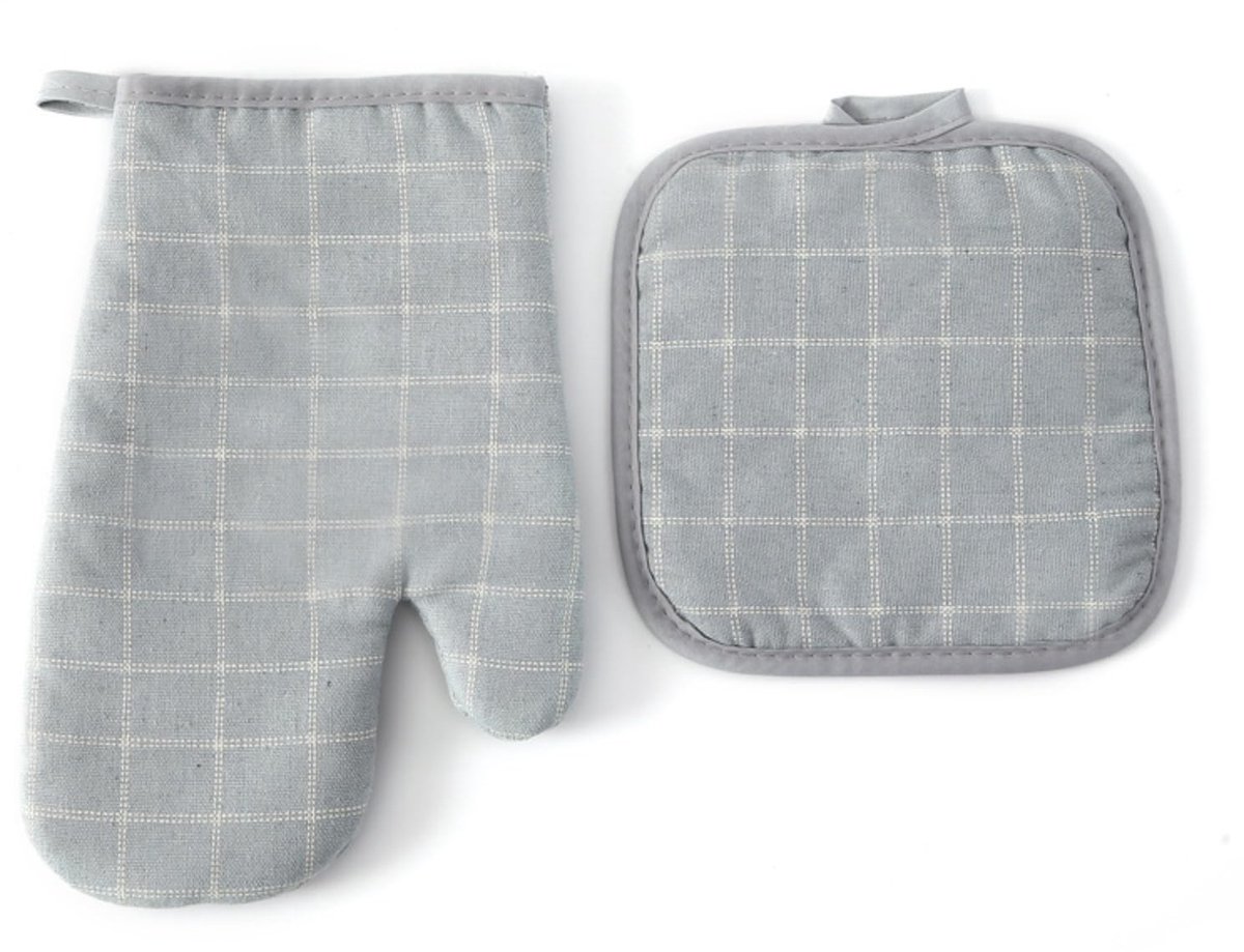 Dailygoods- Ovenwant hittebestendig - Katoenen ovenhandschoenen - Pannenlap - Kookhandschoenen - Set van 1 stuk - Zachte binnenvoering