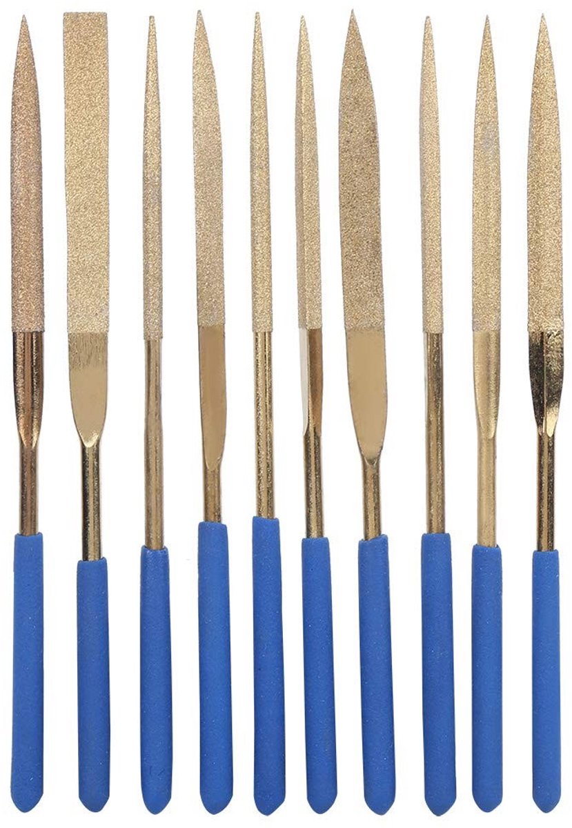 Dailygoods - Set van 10 Stalen Diamanten Naaldvijlen voor Precisiewerk