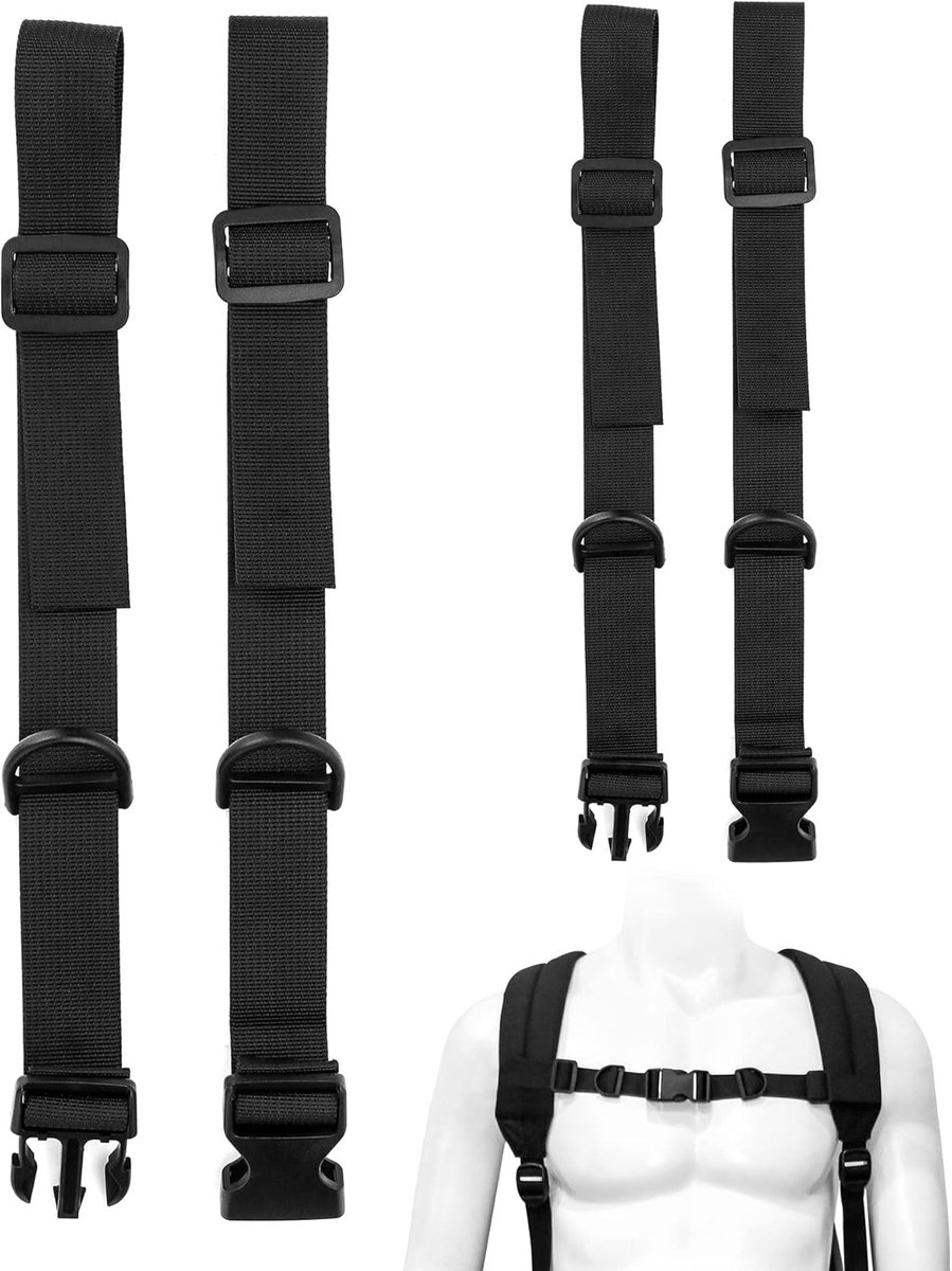 Verstelbare Borstband - Rugzak Accessoires - Comfortabel Wandelen - Snelle Gesp - 25-70 cm - Zwart