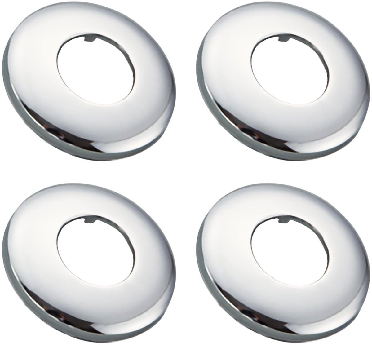 Dailygoods- Rozetten 4-delig - Roestvrij Staal - Ø 75 mm - Hoogte 15 mm - Decoratieve Afdekking - Bestand tegen Corrosie