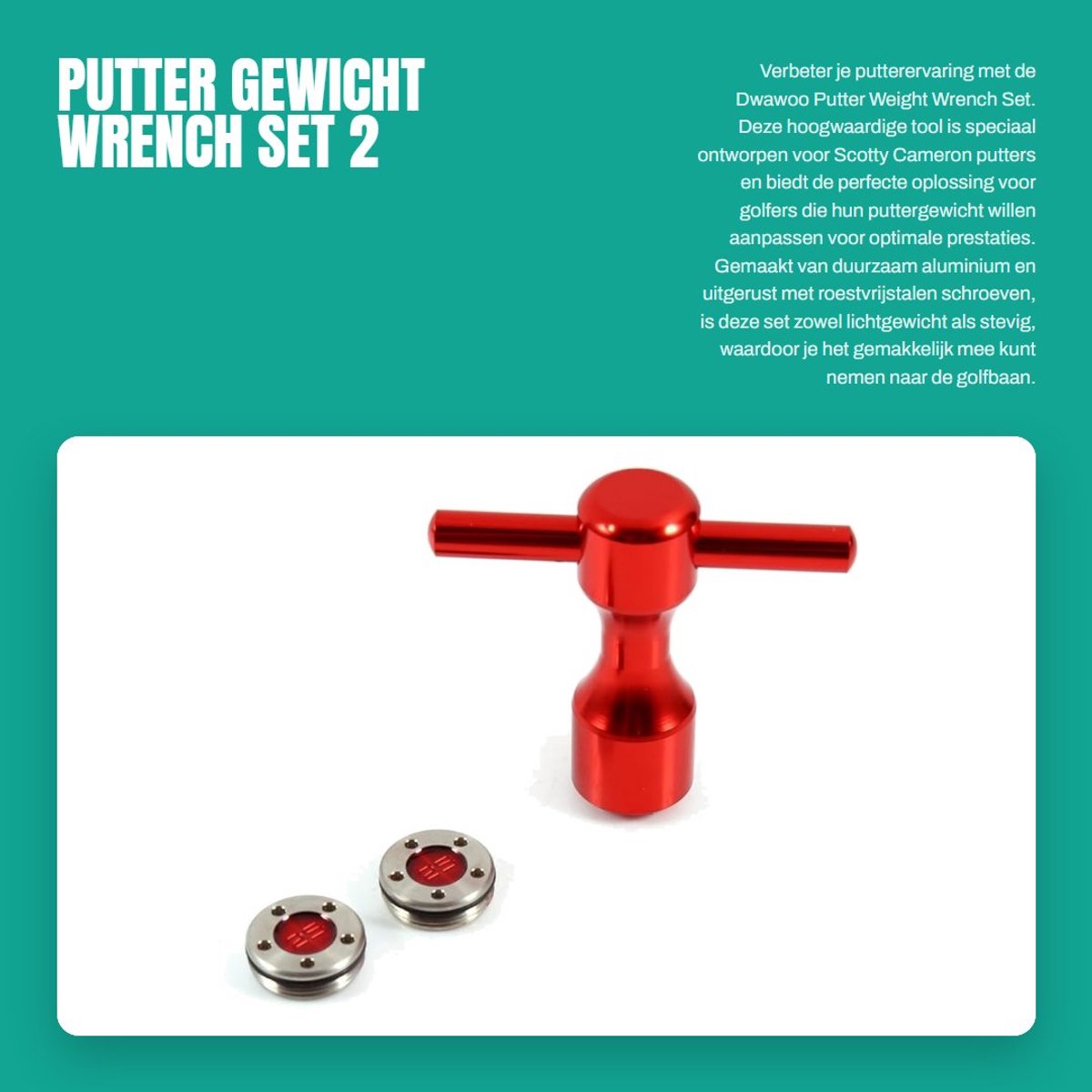 Dailygoods- Puttergewicht Set - Hoogwaardige Aluminium Legering - Inclusief 2 Gewichten - Golf Putter Gereedschap - Schroeven van Roestvrij Staal - Geschikt voor Scotty Cameron - Golfgewicht