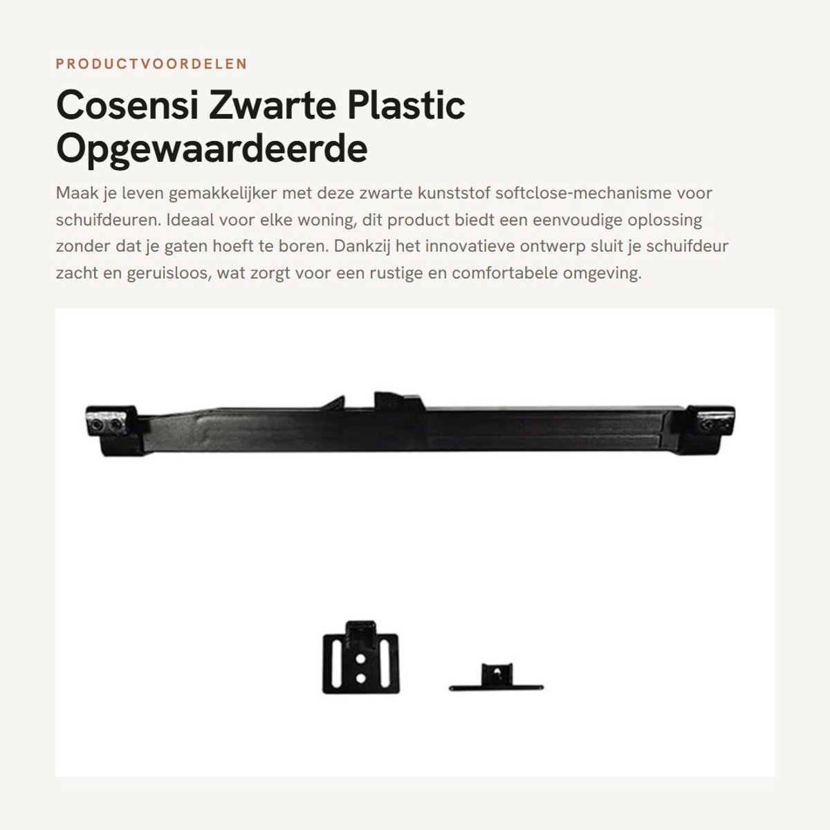 Dailygoods- Schuifdeur Softclose Mechanisme - Kunststof Deurdranger - Veerdemper - Schuifdeursystemen - Gatenloos Bevestigen - Nauwkeurige Afmetingen - Deursluiter
