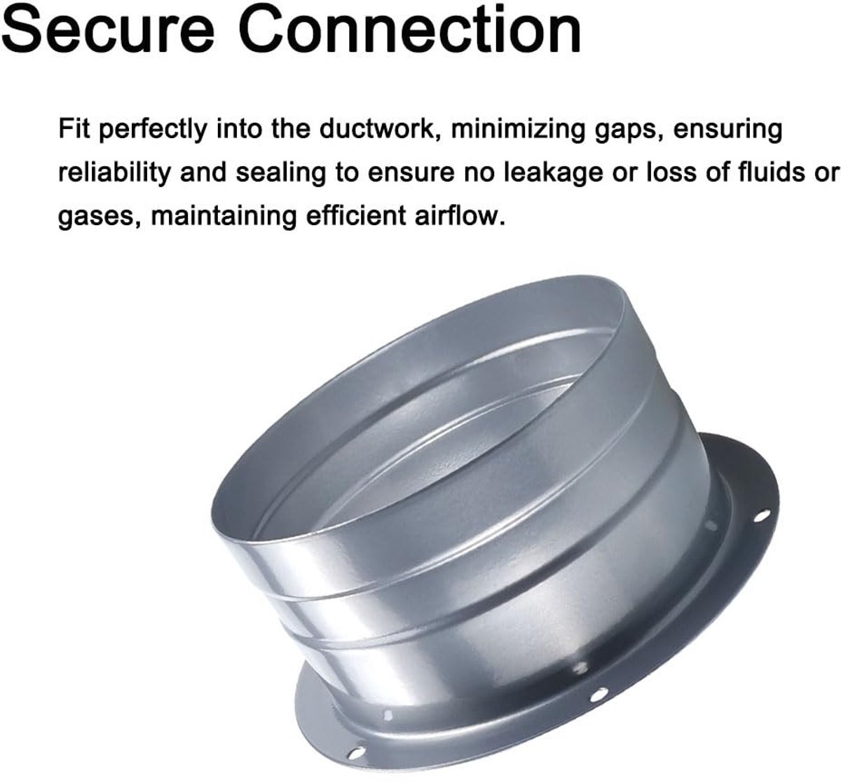 Dailygoods- Duct Connector Flens - 145mm/5.70in - Geverzinkt Staal - Ronde Aansluiting - Voor Flexibele/Rigide Kanalen - Eenvoudige Installatie - Luchtkanaal