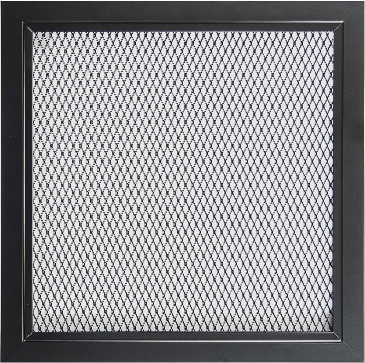 Ventilatierooster Aluminium - Luchtrooster Vierkant - Ruimte Ventilatie - Montage Zonder Boren - 25x25 cm - Zwart RAL9005