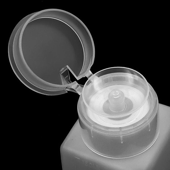Dailygoods - Anti-statische push down pomp - Alcohol dispenser - Compact vierkant - 100ml - Herbruikbare flessen - Ideaal voor cleanrooms van Dailygoods — afbeelding 2