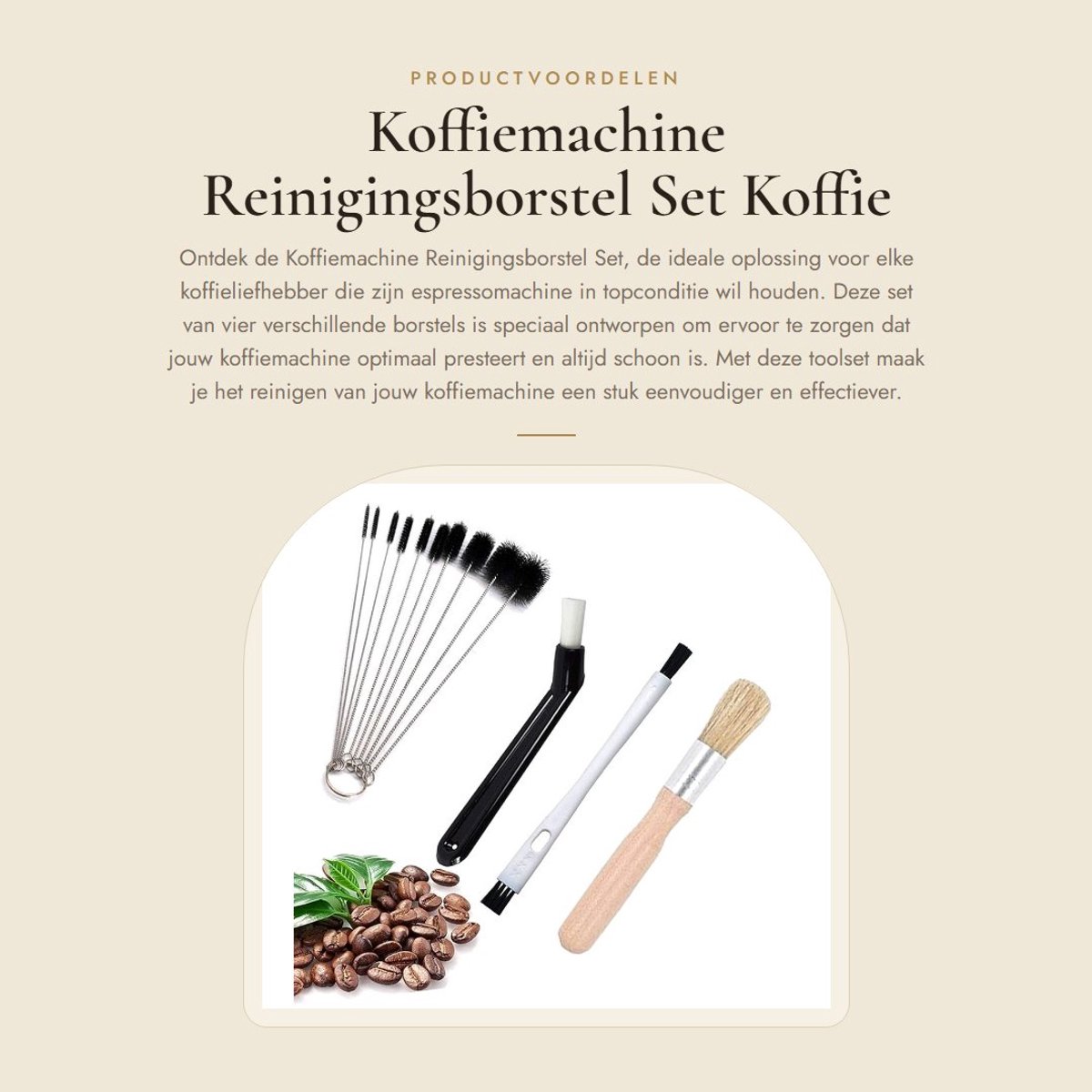Dailygoods- Reinigingsborstel Set 4 Stuks Houten Kunststof Borstel Buisborstel Koffiemachine Reiniging Espresso Borstel Lange Handgreep Koffieborstel
