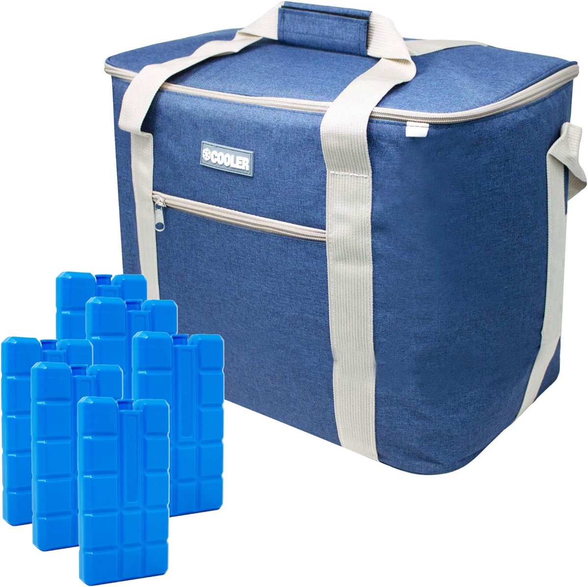 Koeltas - Thermotas Picknicktas - Boodschappen Vervoeren - Hoge Isolatie - 36 Liter - Marineblauw