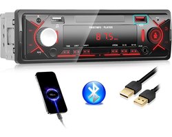 Auto Radio 1 DIN - Autoradio Bluetooth - Muziek Luisteren Auto - Real-time Scherm - 1 DIN - Zwart