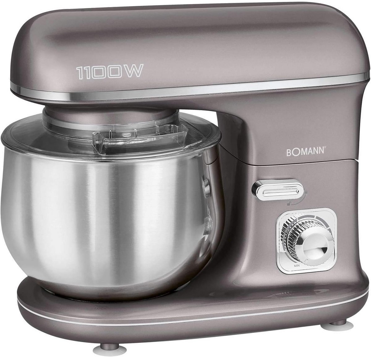 Keukenmachine - Mixer - Deeg Maken - Traploze Snelheidsregeling - 5 Liter Kom - Grijs