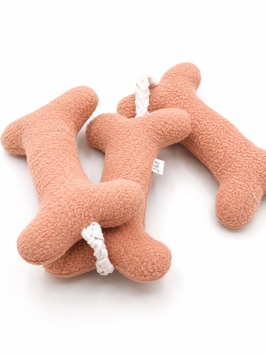 Honden speelgoed - Knuffelketting hondenspeeltje – Zacht pluchen speeltje – hondenbot - Blossom roze - maat L