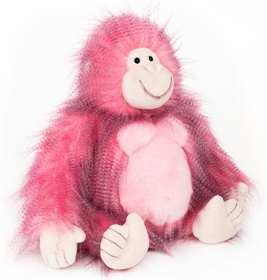 Knuffel Gorilla Pluche Dier Roze voor Baby's en Kinderen, 30 cm — afbeelding 4