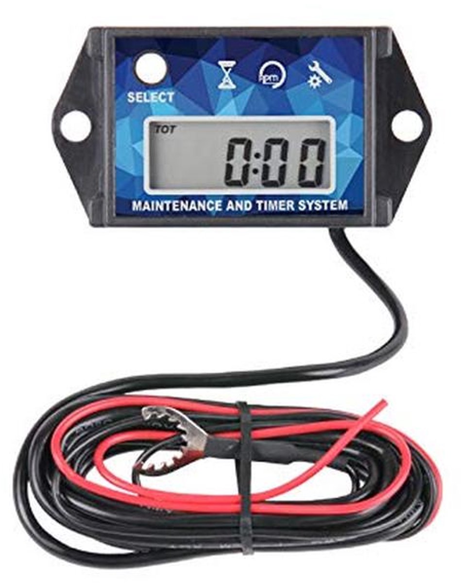 Digitale Toerenteller - Urenteller Motor - Motoronderhoud Bijhouden - Waterdicht IP67 - 7.6 x 4 x 2.05 cm - Zwart