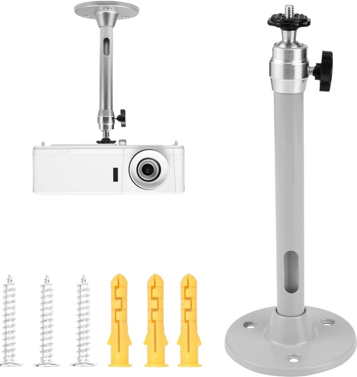 Projector Beugel - Houders - Thuisbioscoop Inrichten - 360 Graden Draaibaar - 5 kg Belastbaar - Grijs