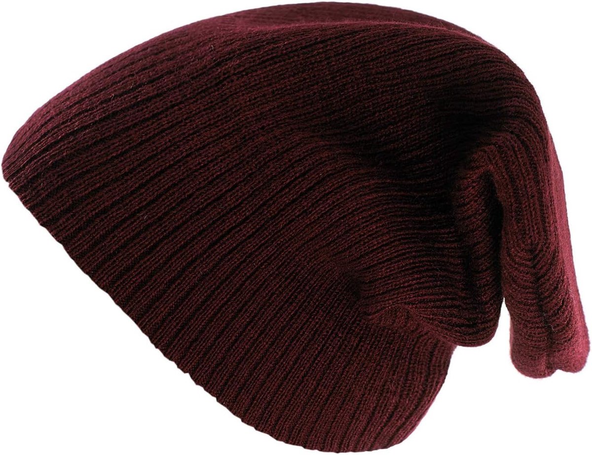Oversized Muts - Slouch Beanie - Casual Stijl - Zachte Gebreide Stof - One Size - Zwart