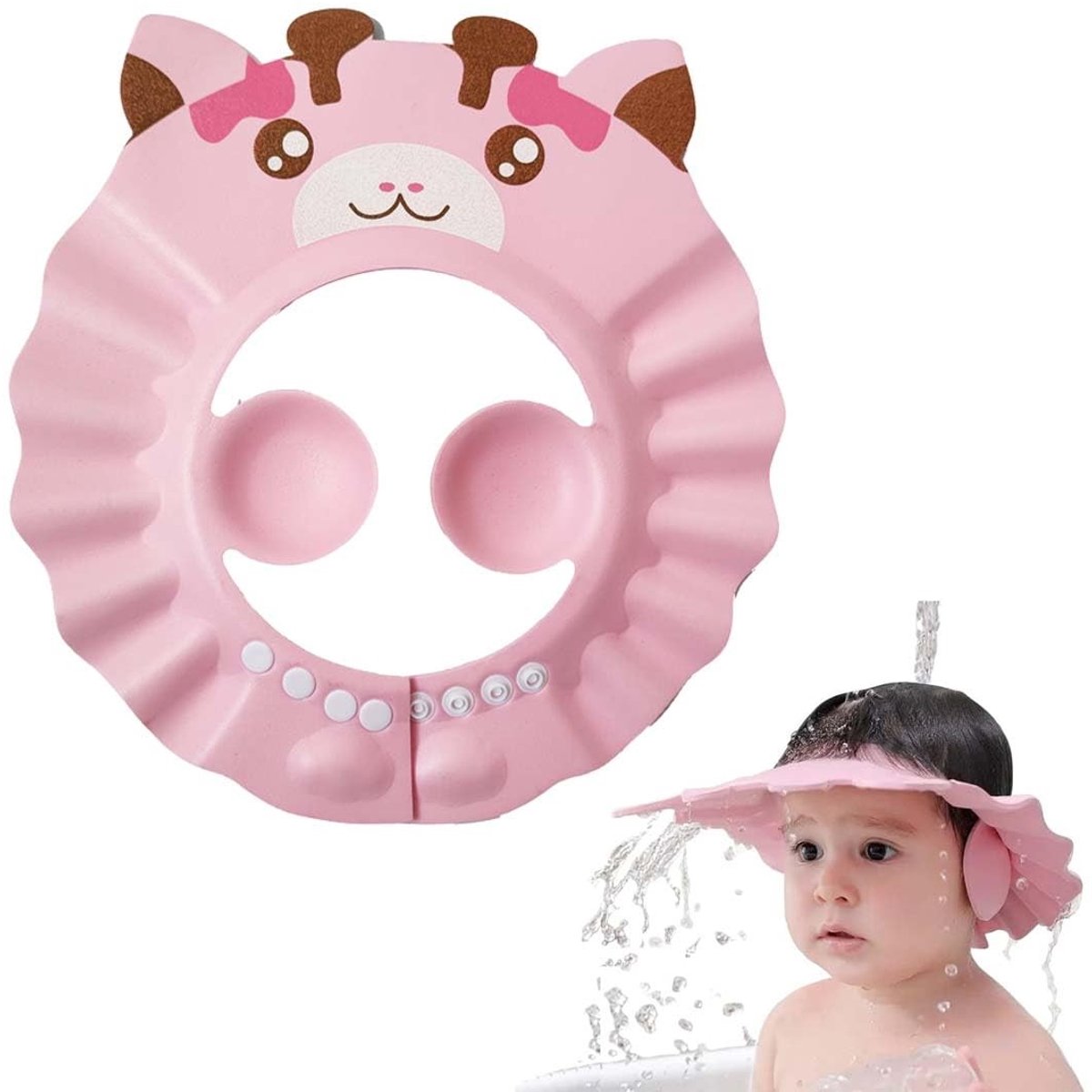 Dailygoods- Douchemuts Waterdicht - Verstelbare Douchemuts Kind - Babydouchemuts - Haarwasbescherming - Oorbescherming - Hoogwaardig EVA-Materiaal
