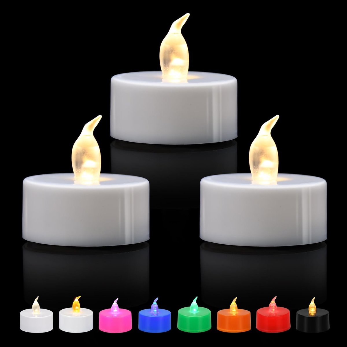 LED Kaarsen - Vlamloze Theelichtjes - Decoratieve Sfeer - Realistisch Flikkerend - 12 Stuks - Warm Wit