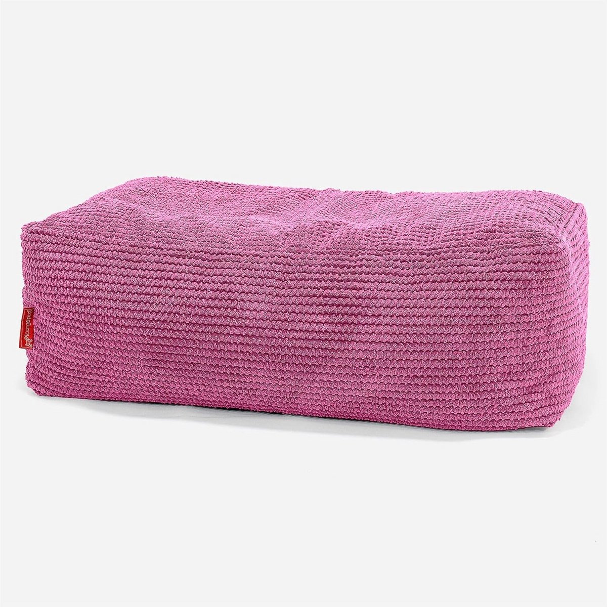 Voetenbank Zitzak - Poef Voetensteun - Ontspannen Zitten - Pluizige Pompom Stof - 40 x 70 x 25 cm - Roze