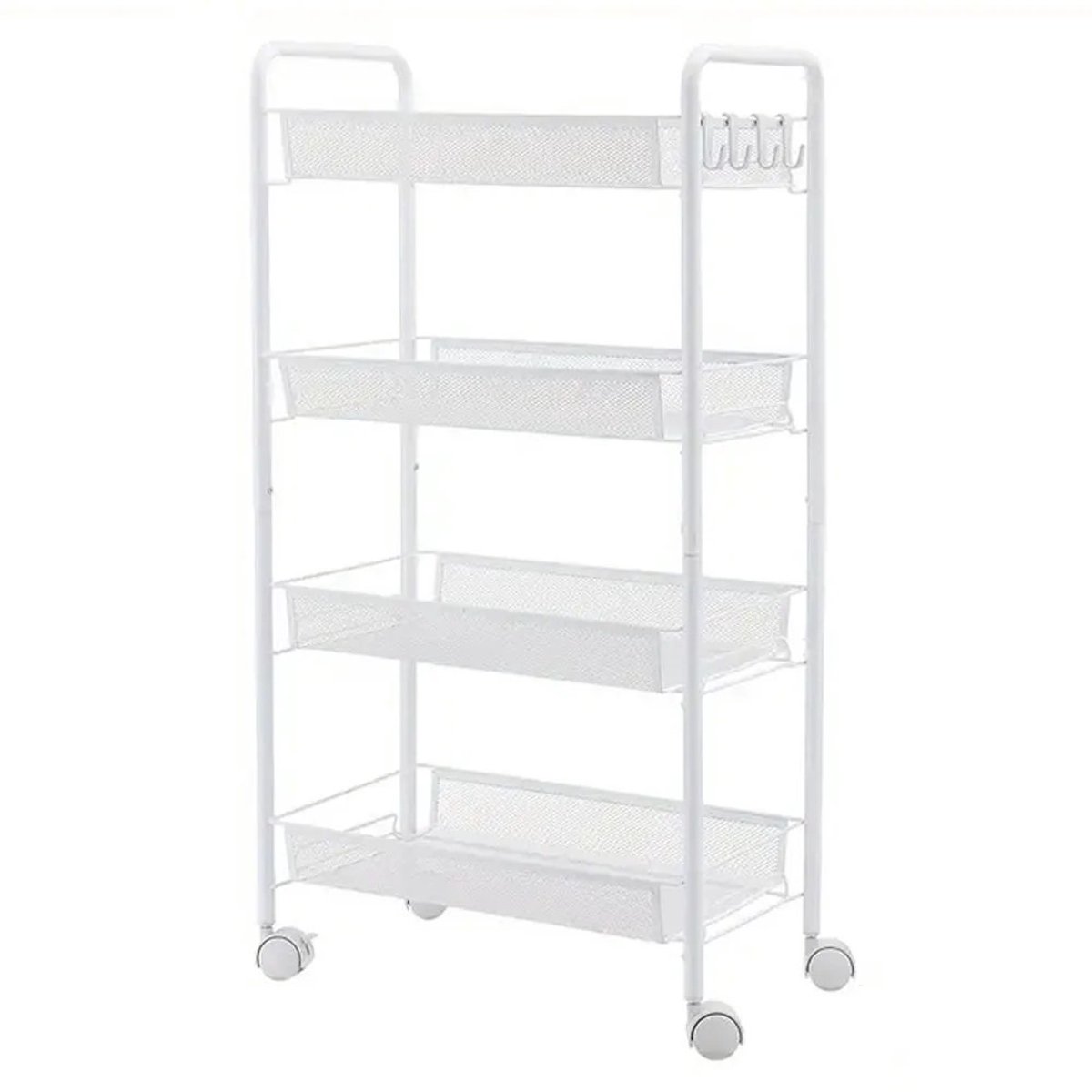 Dailygoods Tier opbergwagen, rolwagen, mesh opbergwagen, mobiele opbergrekken, slaapkamer keuken badkamer woonkamer