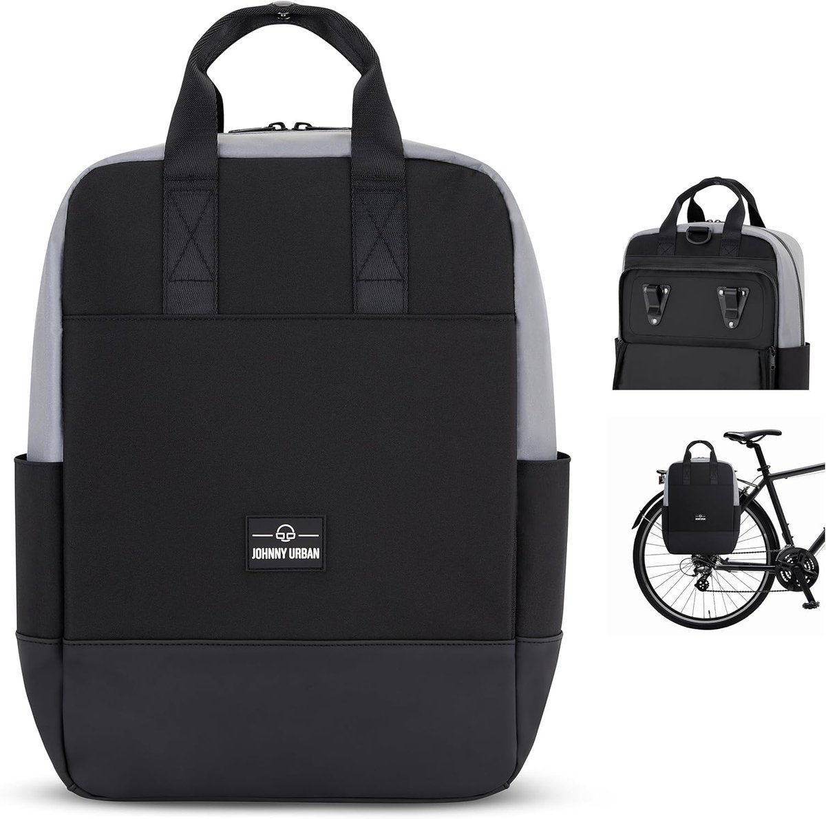 Fietstas Rugzak - 2-in-1 tas - Fietsen en Reizen - Waterafstotend Materiaal - Medium Formaat - Zwart
