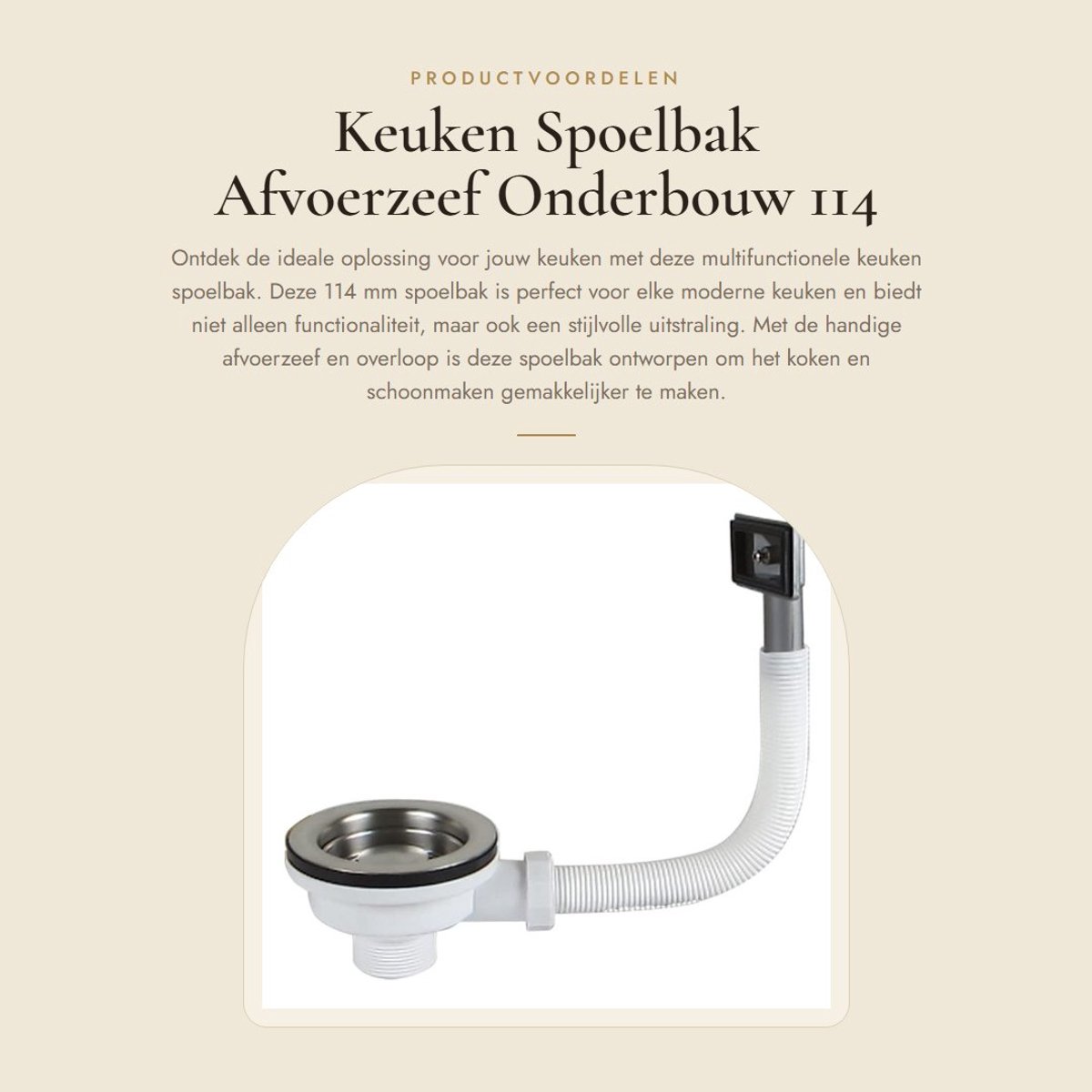 Dailygoods- Afvoerzeef met Overloop - Keuken Spoelbak 114 mm - Afvoerplug - Afvoerstop - Korfplug - Geschikt voor Schüssel Type - Afvoerputje