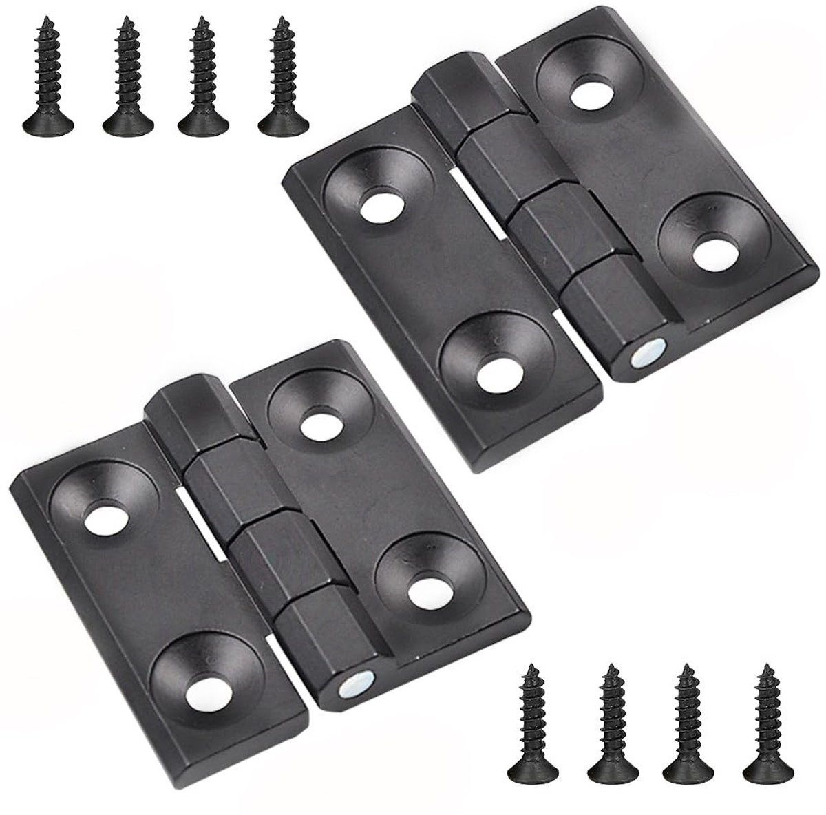 Dailygoods - Metalen scharnier - Klapscharnier 50x50mm - Ideaal voor tuin en boot - Zwart - Schroefscharnier voor machinebouw - Duurzaam en stevig