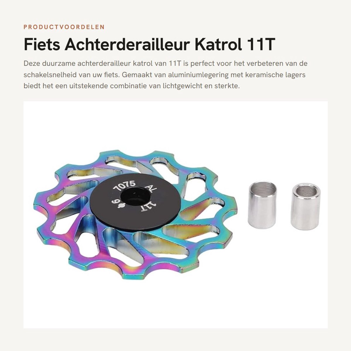Dailygoods- Achterderailleur Katrol 11T - Aluminiumlegering - Keramische Lager - Gids Roller Wiel - Verlaagd Kettingverlies - Diep Tandontwerp - Geleidewiel