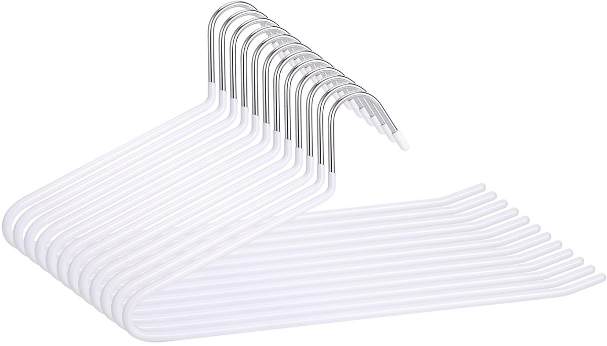 Dailygoods- Broekhangers Antislip - 12 Stuks - Ruimtebesparend - Metalen Kleerhangers - Voor Broeken/Jeans - Efficiënte Organisatie