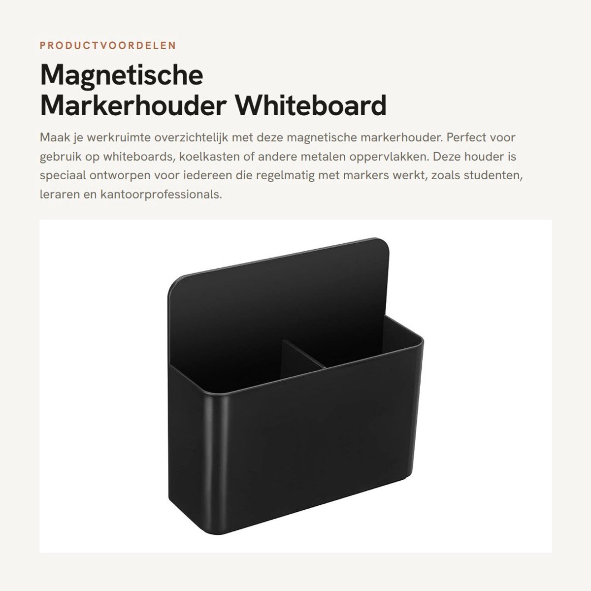 Dailygoods- Magnetische Markerhouder - Sterke Anisotrope Magneten - Antislip - Duurzaam ABS Kunststof - Verstelbare Compartimenten - Geschikt voor Witborden/Koelkasten