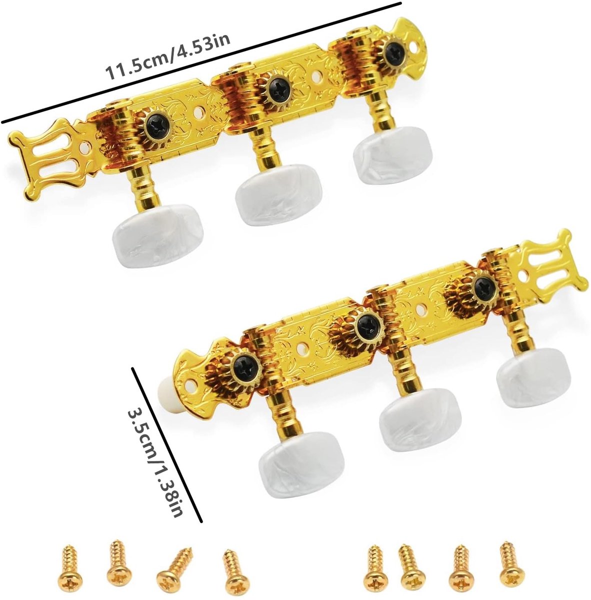 Dailygoods- Stemwervel 2 Stuks - Gitaaronderdelen - Mechanismen voor Gitaarsnaren - Reserveonderdelen - Roestvrij Metaal - Hoogwaardige Prestaties