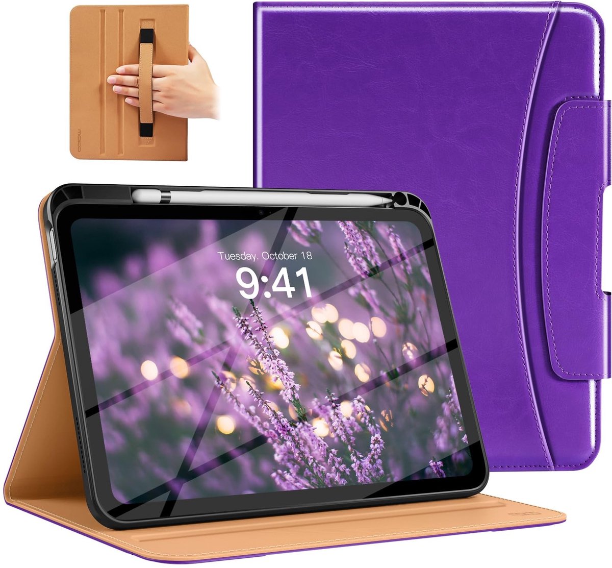 Dailygoods- Hoesje iPad 11e generatie (A16) 11 inch 2025 - Hoesje iPad 10e generatie 10.9 inch 2022 - Premium lederen folio - Meerdere kijkhoeken - Antislip strips - Potloodhouder - Tabletcase