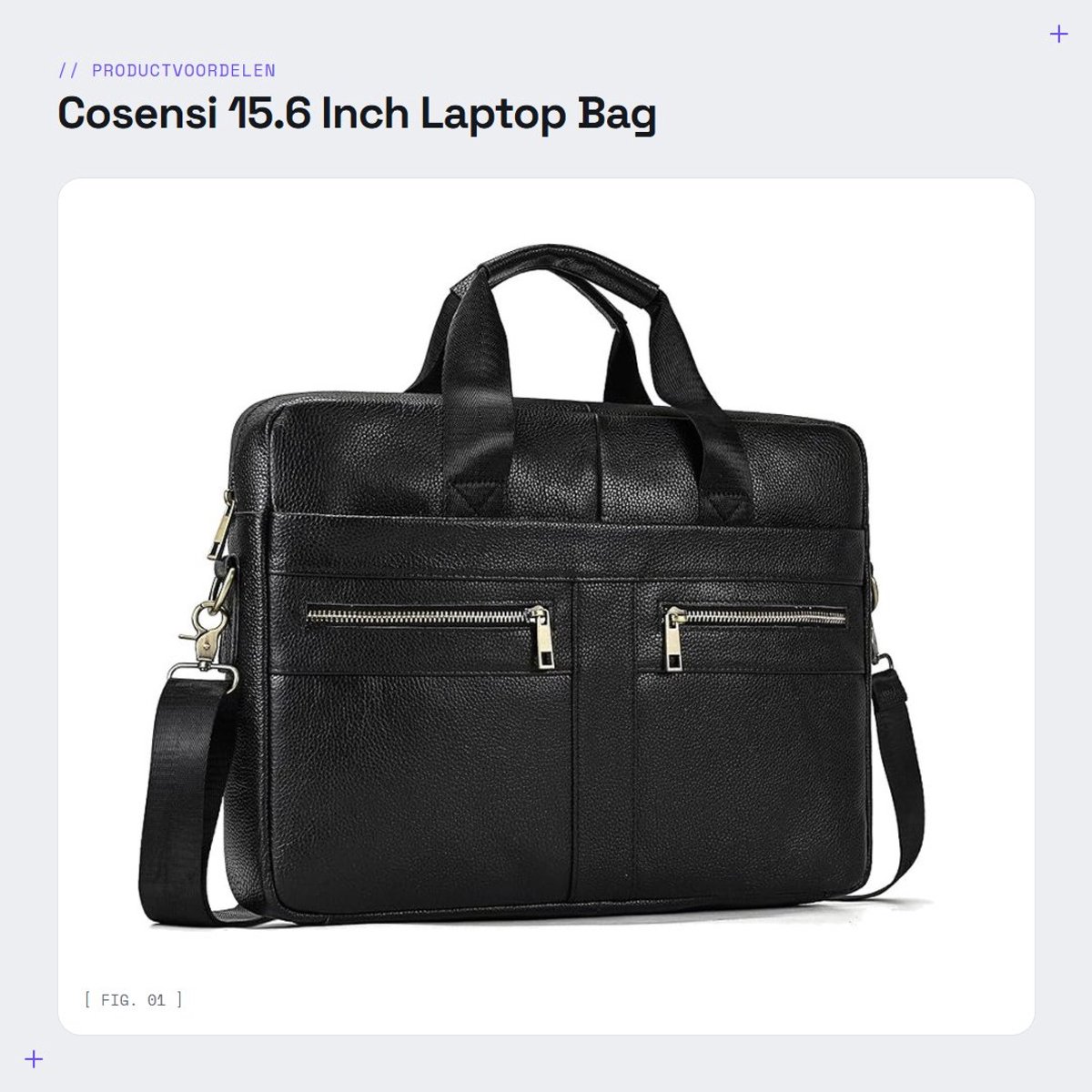 Dailygoods- Laptop Tas 15.6 Inch - Laptoptas Heren - Laptoptas Leer - Schoudertas - Zakelijke Tas - Handtas voor Notebook