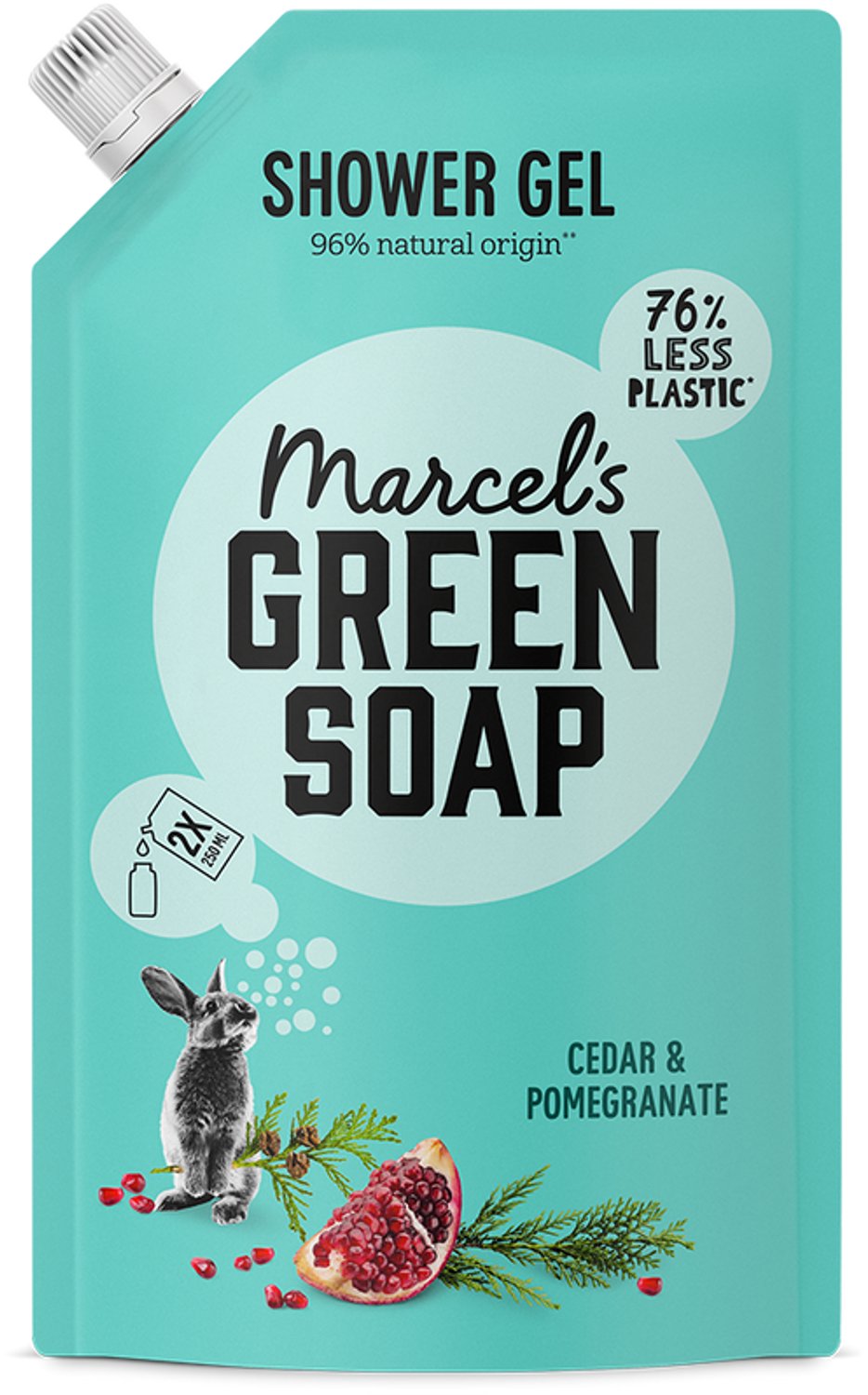Marcel's Green Soap Shower Gel Cedar & Pomegranate Navulling (500 ml)