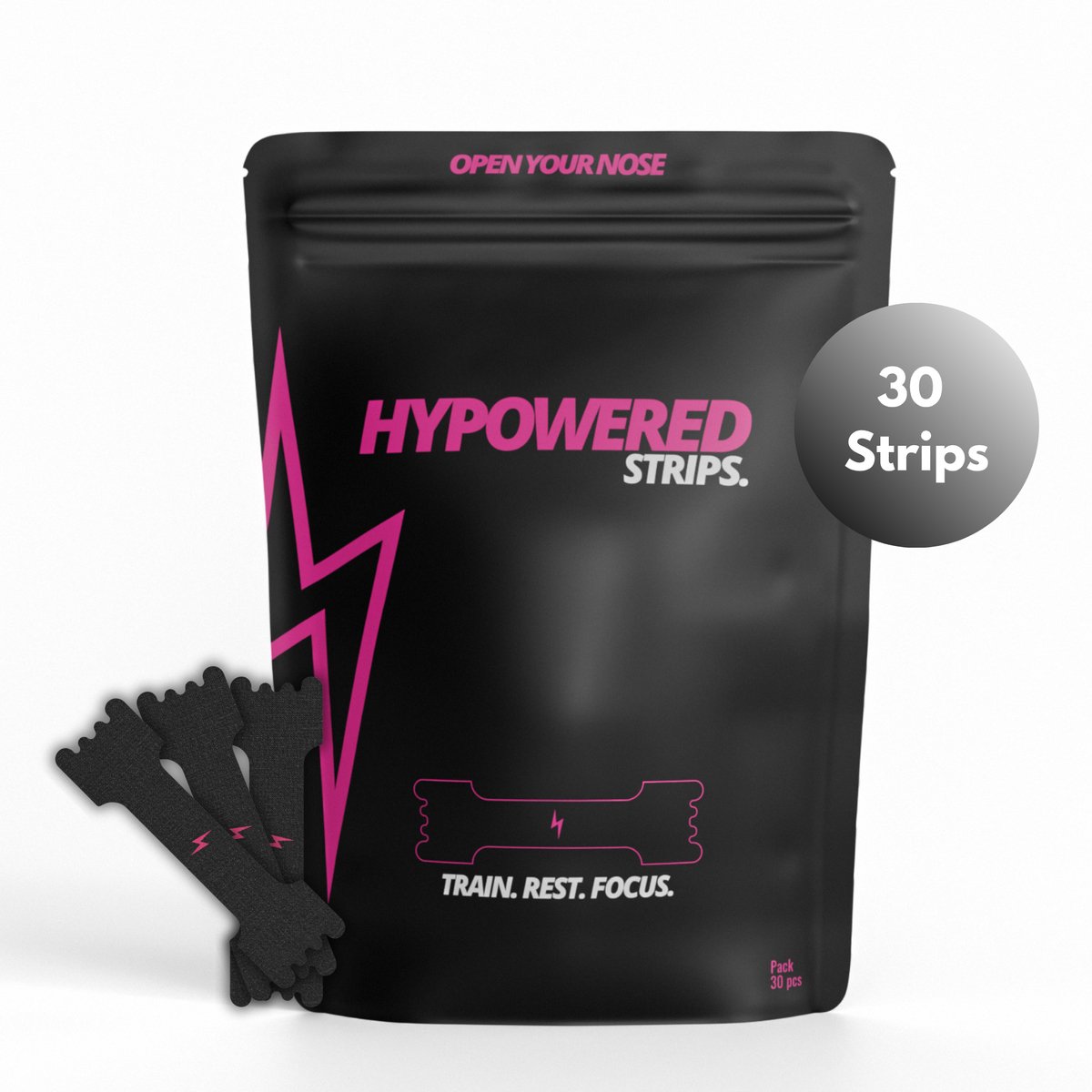 Hypowered Neusstrips Zwart productafbeelding