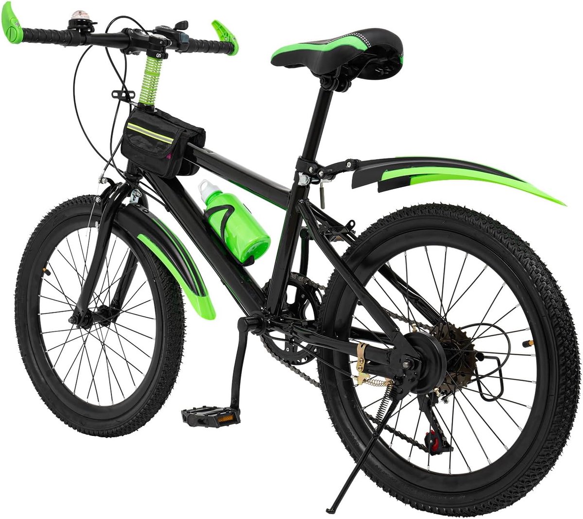 Kinderfiets - Jongens Meisjesfiets - Stap op - Dubbele schijfrem - 20 inch - Groen