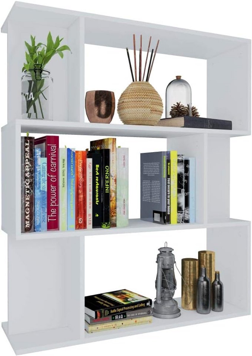 Boekenkast Kamerverdeler - Opbergkast Vrijstaand - Woonkamer Inrichten - Met 9 Vakken - 80