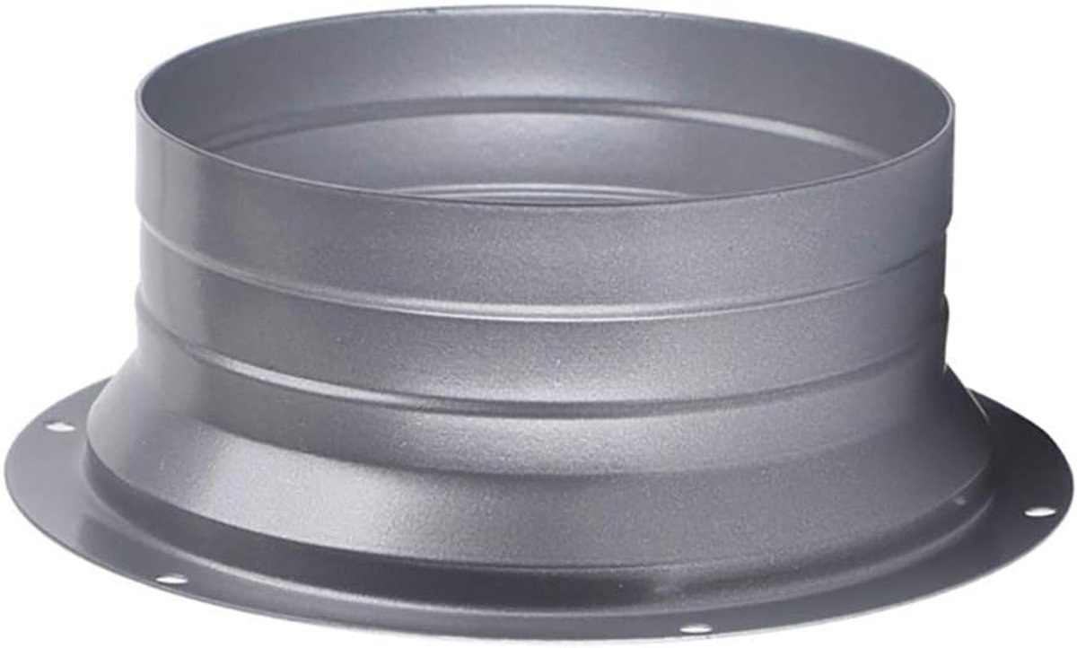 Ventilatie Koppeling - Rond Kanaal - Luchtstroom Reguleren - Roestvrij Staal - 200mm Diameter - Grijs