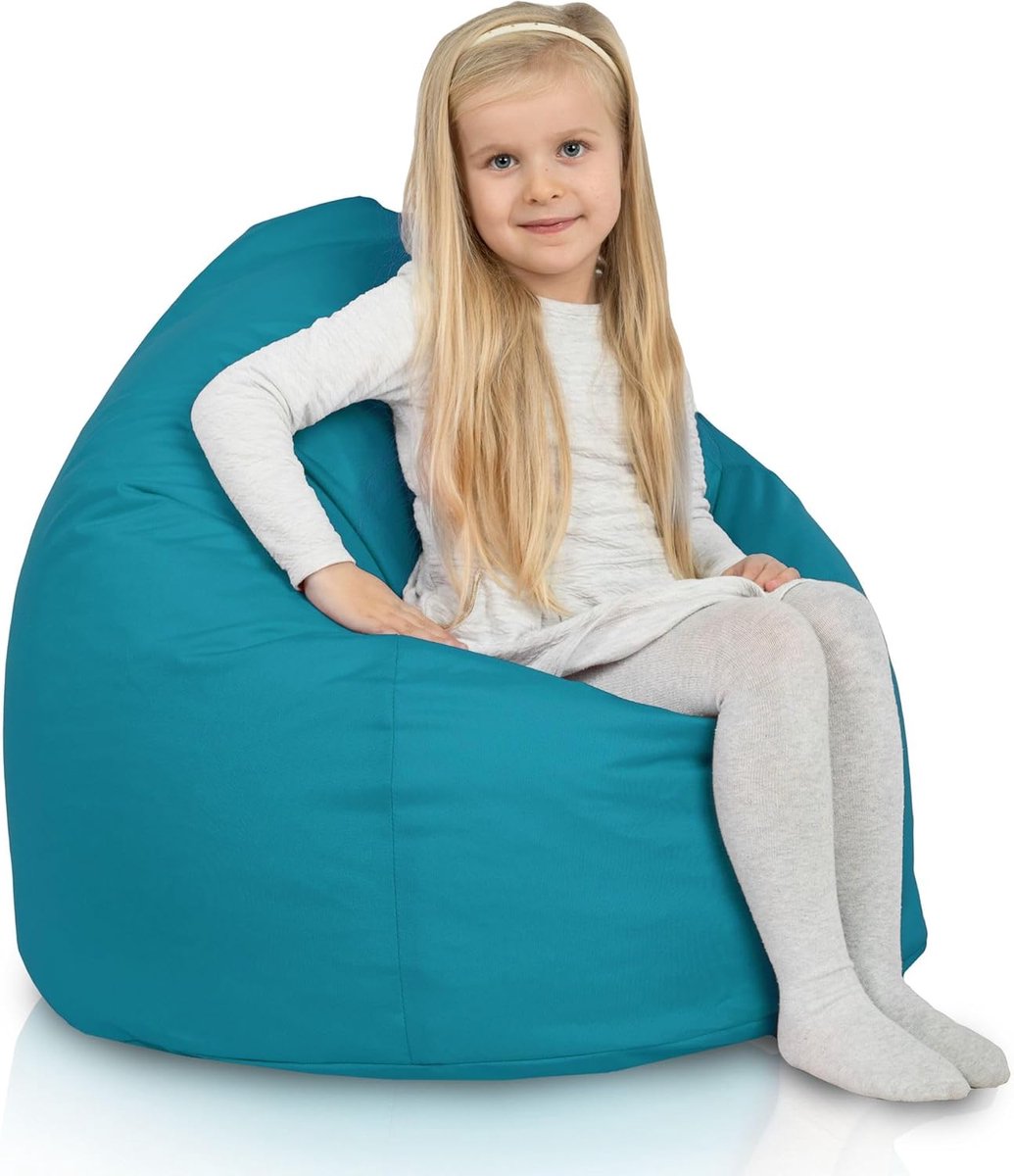 Kinder Zitzak - Beanbag Stoel - Ontspanning Binnen - Waterdichte Stof - 77 x 77 x 90 cm - Blauw
