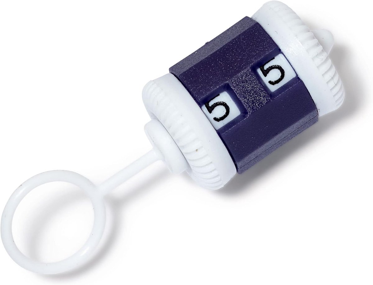 Universele Rijenteller - Breihulp Teller - Rijen Bijhouden - Dubbelcijferig Display - 2 x 1 x 1 cm - Blauw