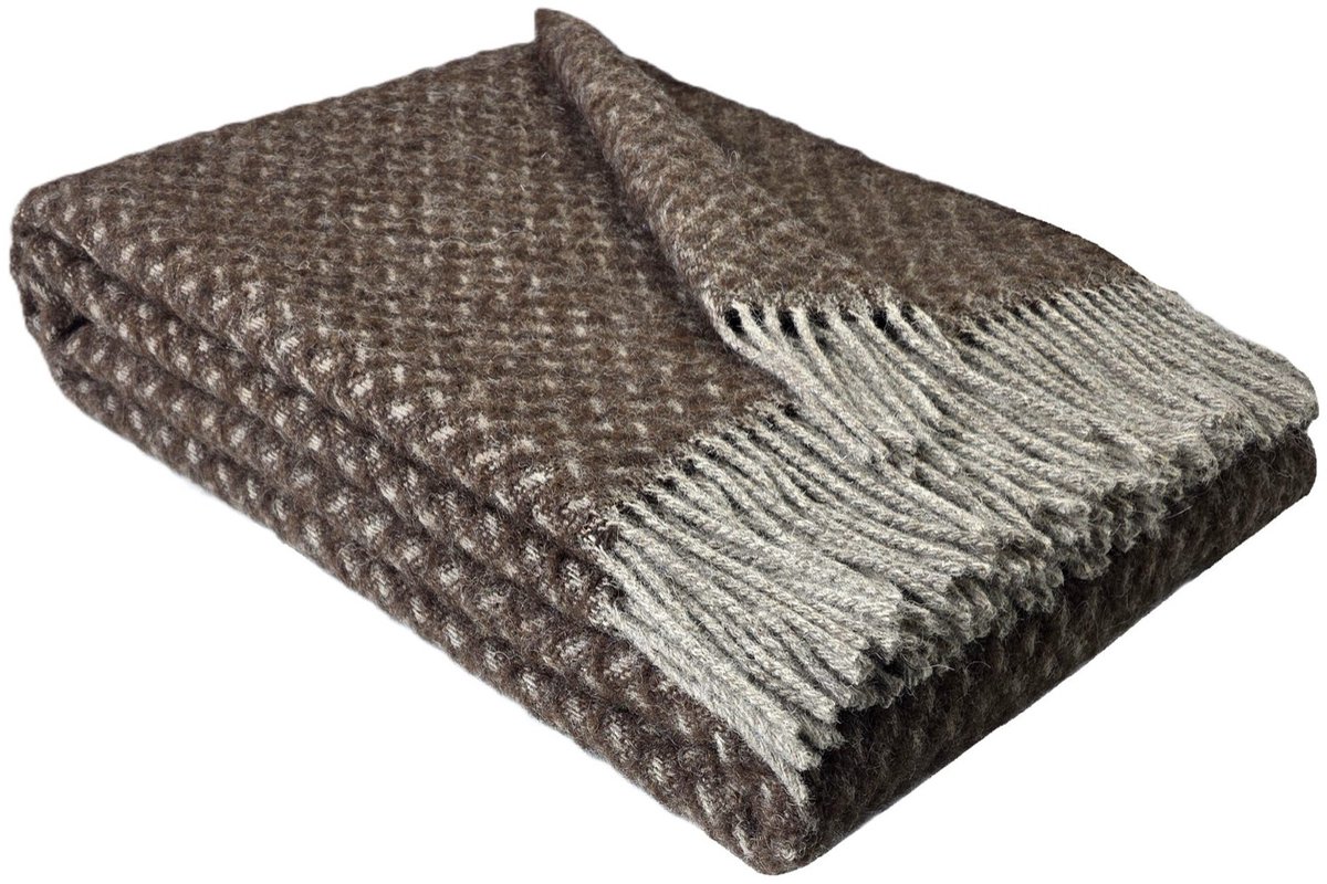 WOOOL Plaid - NORD (Bruin) - 140x200cm - 100% Wol - 350gm/2