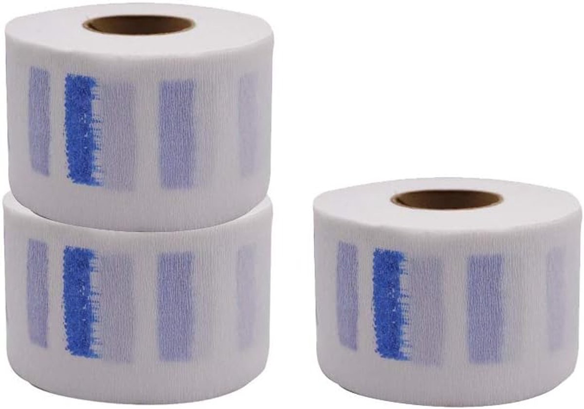 Nekpapier Rollen - Barber Tape - Kappers Werk - Absorbeert Zweet - 3 Rollen - Wit